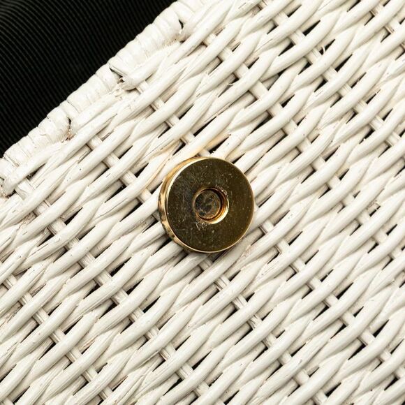 Pre Loved ferragamo Wicker TopHandle Handbag Women White Handbags - Picture 7 of 8